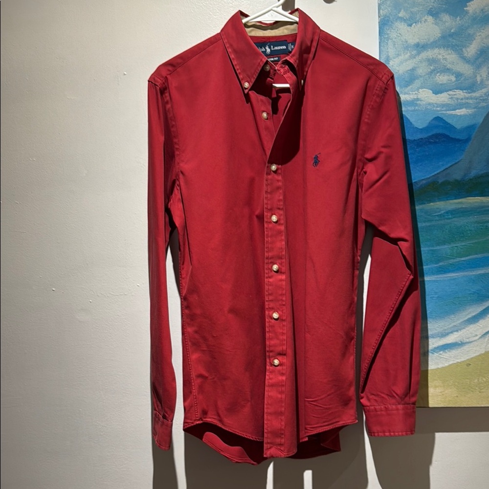 Polo by Ralph Lauren Men's Long Sleeve Red Shirt